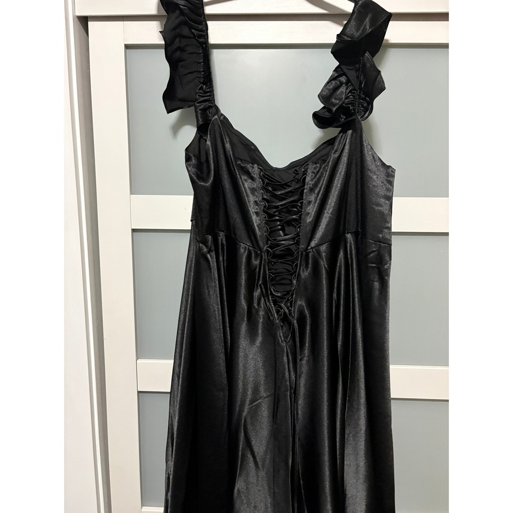 Everpretty Ever Pretty Black Silky Formal Cocktail Gown Dress sz 22  NEW Long - Picture 3 of 3